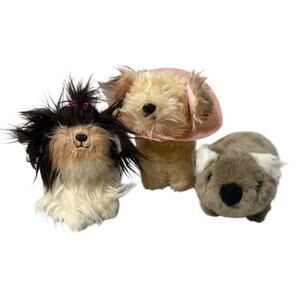 American Girl OG Pets Lot 2 Dogs & Koala Plush Yorki Terrier W Cone Bow Bundle